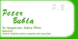 peter bubla business card